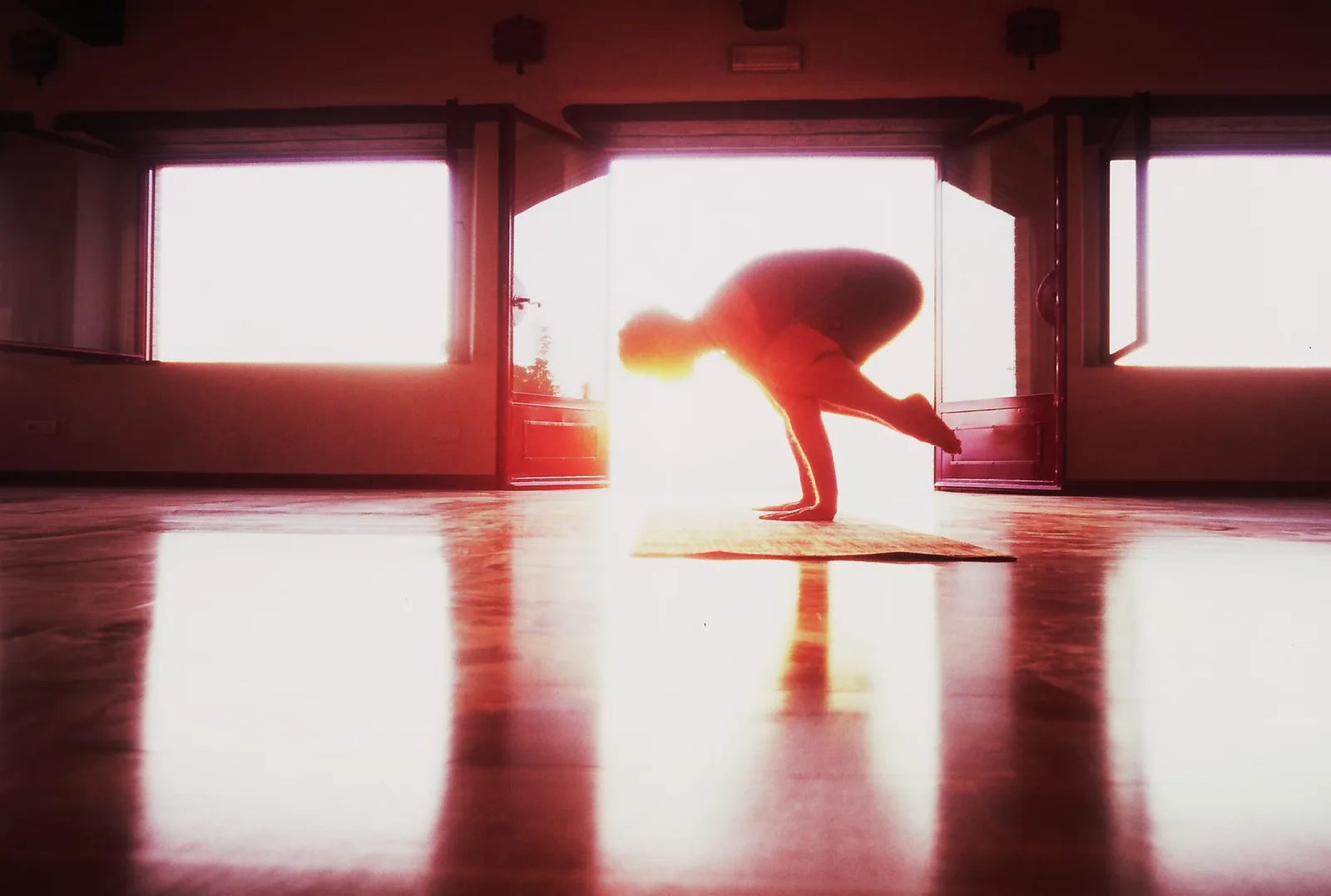 Carl Hargreaves in Crow yoga pose